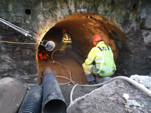 Kea Corner pumping under road